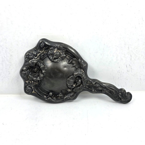 Other - Vintage Art Nouveau Repousse Handheld Mirror Bevelled‎ Glass 10" x 5.5"
